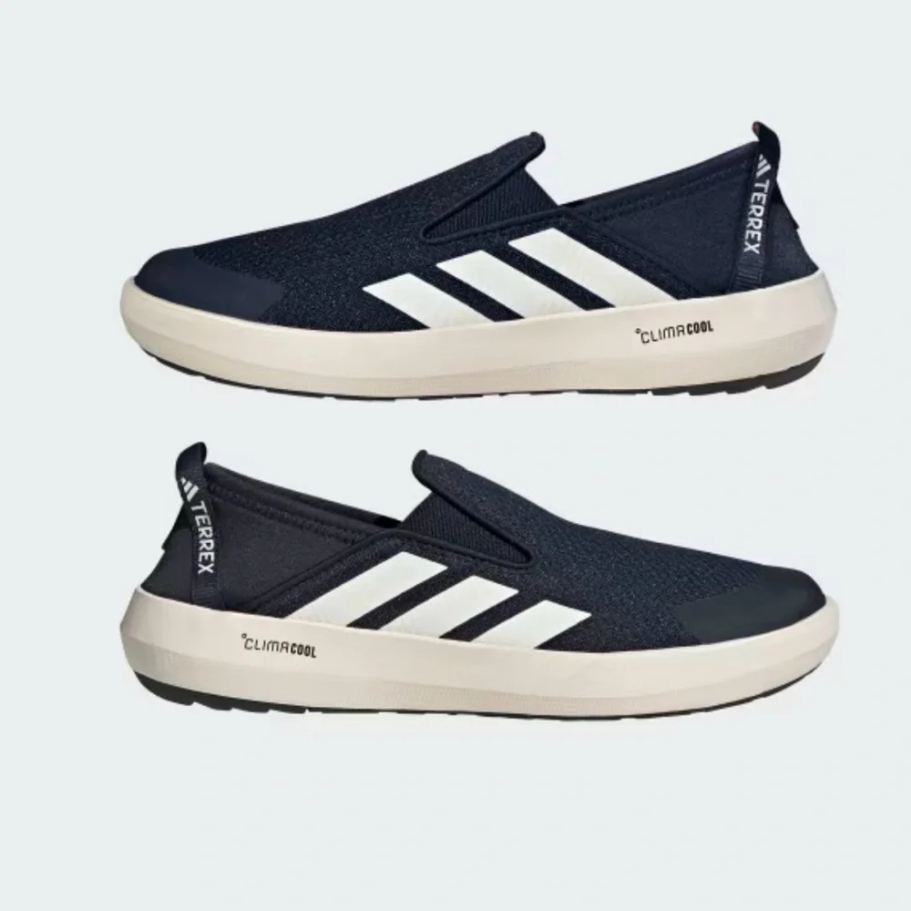 Adidas Black and White Slip-On Shoes Size: M 6.5/ W 7.5 Very Good Conditions